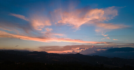 sunset over the mountains