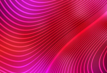 Light Red vector background with curved lines.