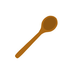 Wooden spoon. Kitchen utensils for food. Flat cartoon illustration