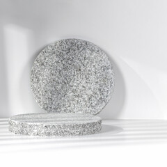 White background of free space and pedestal for your decoration. 