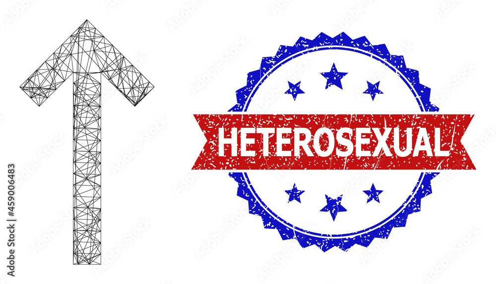 Aufkleber mesh net up direction arrow carcass icon, and bicolor rubber heterosexual stamp. flat framework crea
