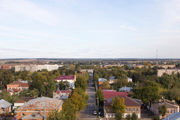 Fototapeta na wymiar View of the city of Zaraysk from the water tower