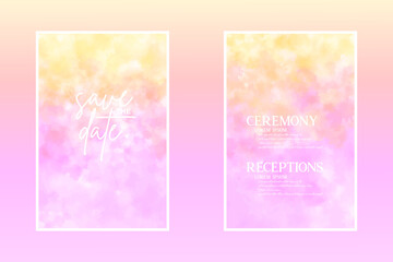 pastel watercolor invitation card background template vector illustration