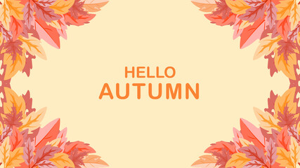 autumn leaves frame cover. seasonal thanksgiving background. vector illustration