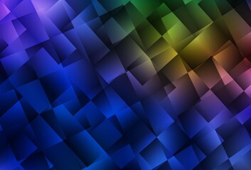 Dark Blue, Yellow vector background with rectangles.