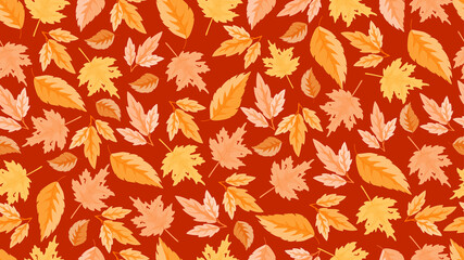 autumn seamless pattern, abstract background of leaves. vector illustration