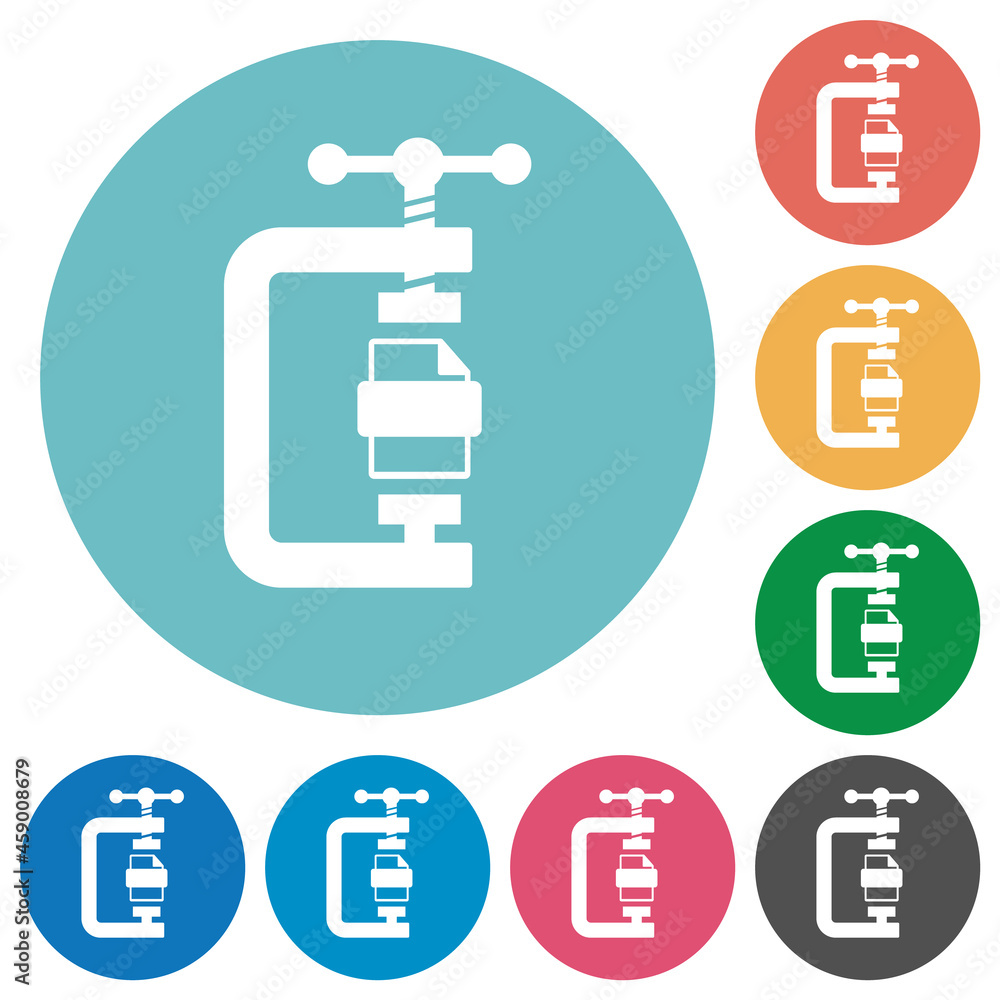 Poster file compression solid flat round icons