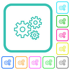 Gears vivid colored flat icons