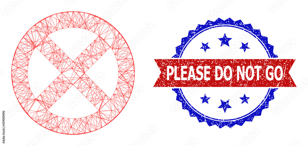 Poster crossing mesh banned framework illustration, and bicolor unclean please do not go watermark. flat fr
