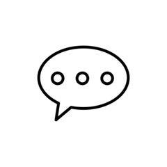 Chatting icon. Human talking with talk bubble. Black stroke isolated on white background. Vector chat pictogram eps10