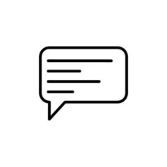 Chatting icon. Human talking with talk bubble. Black stroke isolated on white background. Vector chat pictogram eps10