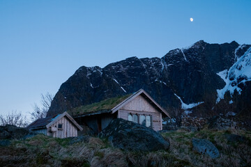 Fototapeta na wymiar lofoten Norway village Norwegian tradition