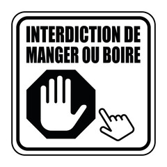 Logo interdiction de manger ou boire.