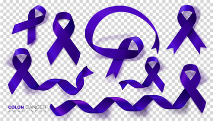 Colon Cancer Awareness Month. Dark Blue Color Ribbon