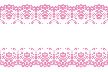 アンティークな模様のレースリボン。シームレス・ベクター素材。