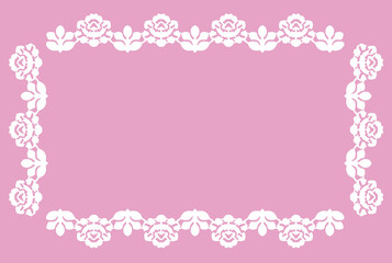 レースリボンのフレーム。ベクター素材。