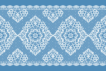 アンティークな模様のレースリボン。シームレス・ベクター素材。