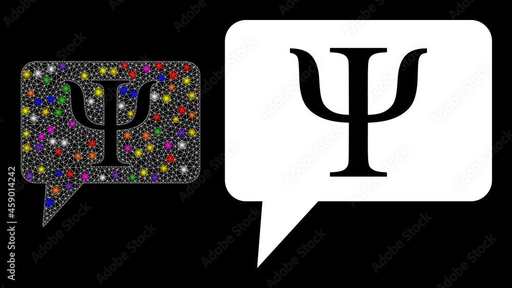 Poster glowing mesh suggestion cloud constellation icon with lightspots. illuminated vector constellation b
