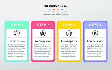 Modern Business data visualization. Process chart. Abstract elements of graph, diagram with steps, options,. Vector business template for presentation. Creative concept for infographic.
