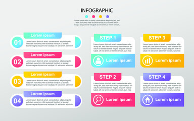 Modern Business data visualization. Process chart. Abstract elements of graph, diagram with steps, options,. Vector business template for presentation. Creative concept for infographic.