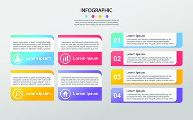 Modern Business data visualization. Process chart. Abstract elements of graph, diagram with steps, options,. Vector business template for presentation. Creative concept for infographic.