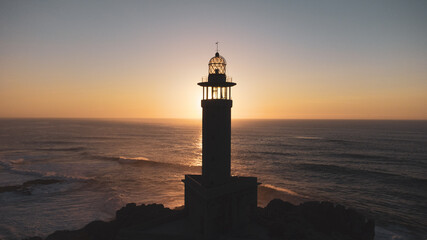 lighthouse at dusk