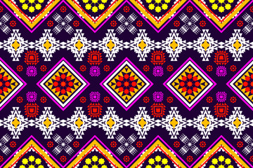 Geometric ethnic oriental seamless pattern art traditional Design for background,carpet,wallpaper,clothing,wrapping,Batik,fabric,Vector illustration.embroidery style.