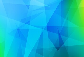 Light Blue, Green vector layout with lines, triangles.