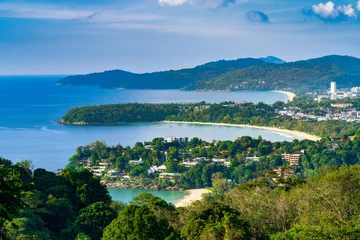 Foto op Canvas Karon Viewpoint one of the highlights and best lookout points on Phuket Island. Looking out over an 8km vista of Phuket's 3 west coast beaches, Kata Noi, Kata Yai and Karon beaches. © Mike To