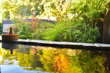 石造りの庭園露天風呂と日本酒セット