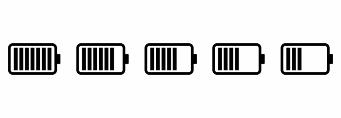 
battery icon set, battery charge icon set, battery vector set symbol