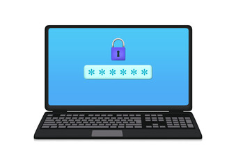 laptop with password icon
