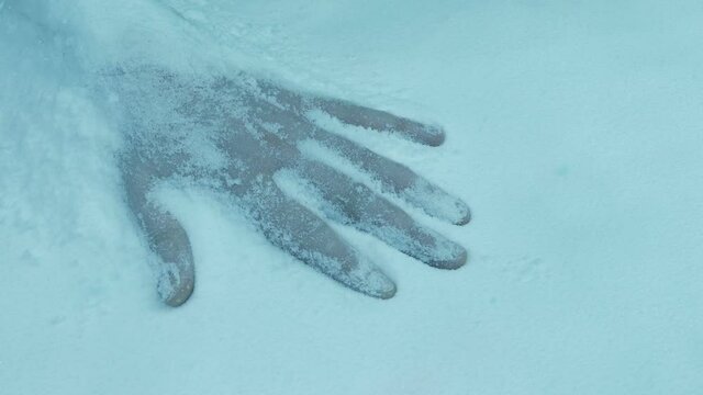 Dead Body In Snowfall Moving Shot