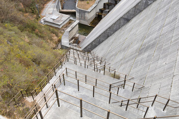 EOSRP.岡山県三室川ダム、怖い階段。