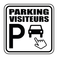 Logo parking visiteurs. - obrazy, fototapety, plakaty