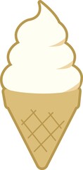 ポップでかわいいソフトクリームのイラスト