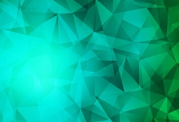 Obraz premium Light Green vector abstract polygonal background.