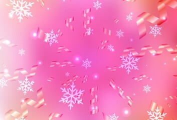 Light Pink vector background in Xmas style.