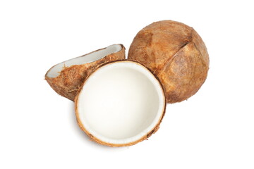 Young coconut isolated on white background.