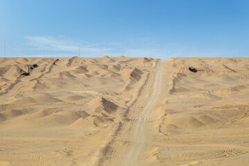 Fototapeta na wymiar climbing lane on desert wilderness
