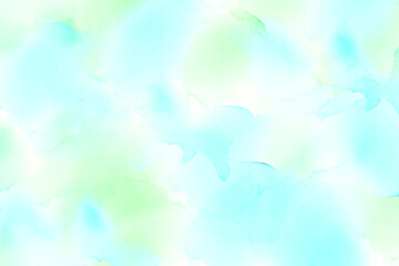 ブルーとグリーンのインクアート　ソフトタッチのテクスチュア（背景画像）
