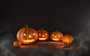 Halloween night spooky pumpkin reunion idea There is a haze around