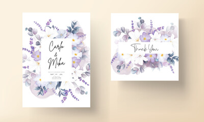 beautiful white Christmas floral wedding card template