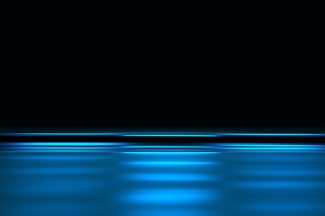 Glow blue light effect on dark blue background. 3D rendering.
