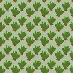seamless pattern of green plant cartoon 