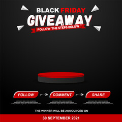 Black Friday Giveaway Template For Social Media