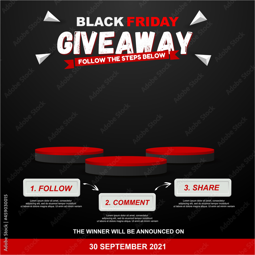 Wall mural black friday giveaway template for social media