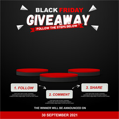 Black Friday Giveaway Template For Social Media