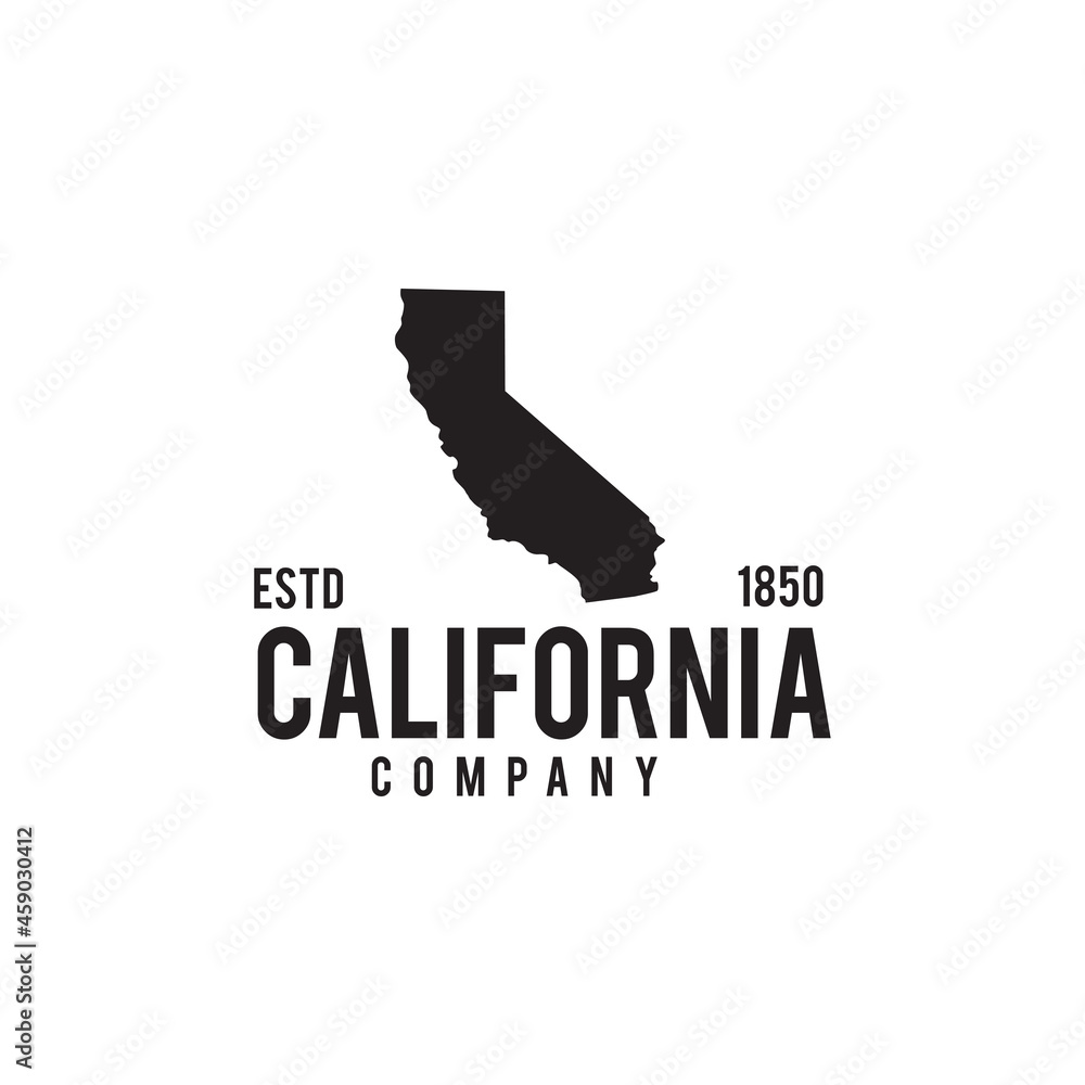 Wall mural california state map company logo design