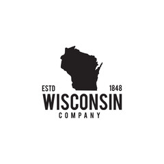 Obraz na płótnie Canvas Wisconsin map outline logo design